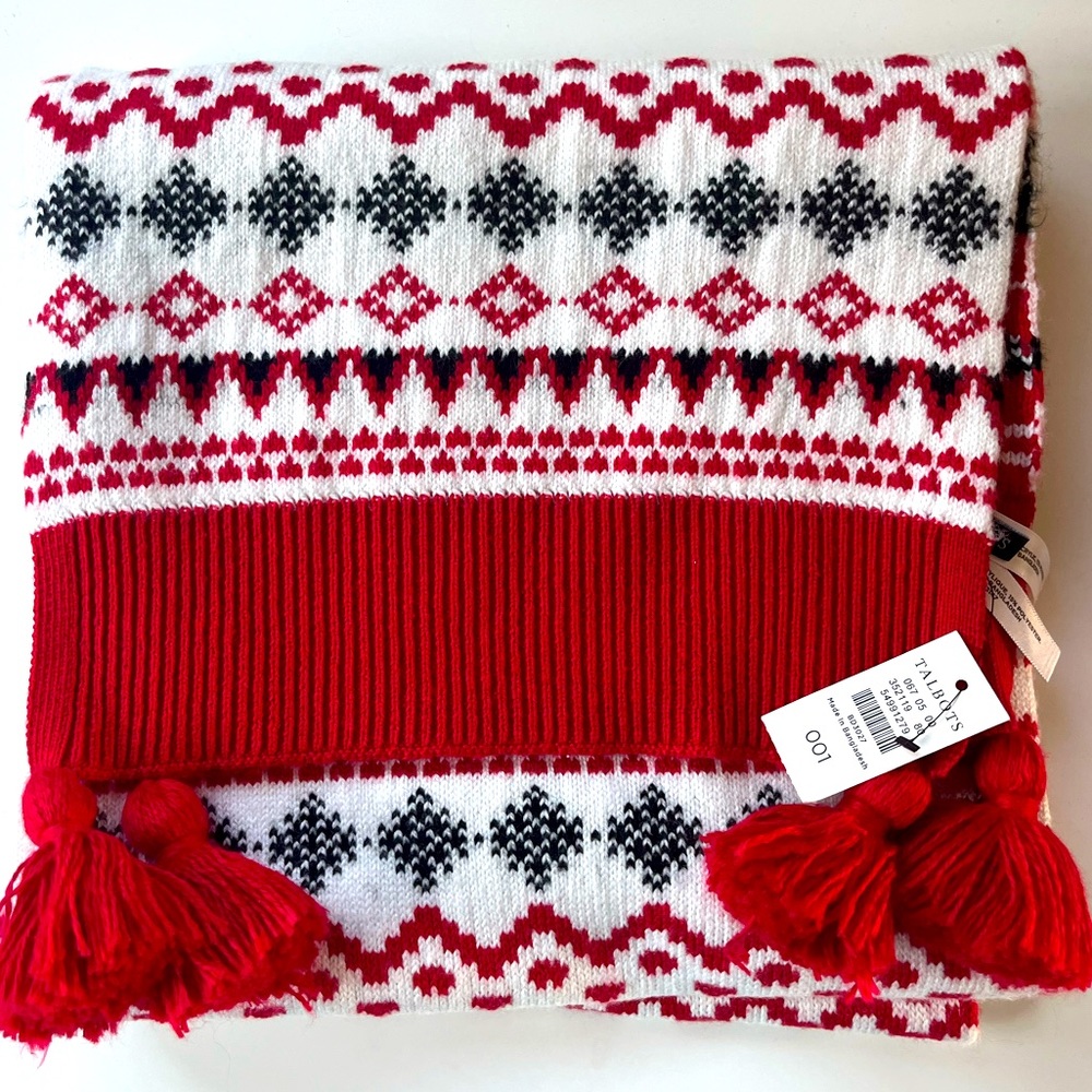 Talbots Fair Isle Nordic Scarf, NEW WITH TAGS, good gift